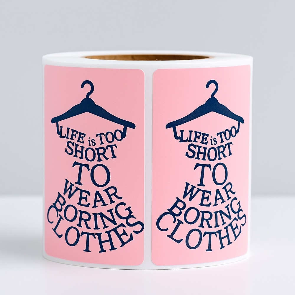 Thank you sticker | Life is too short to wear boring clothes 2" pink